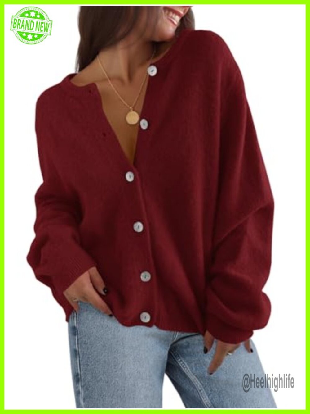 Womens Button Down Cardigan Sweater Long Sleeve Knit Open Front